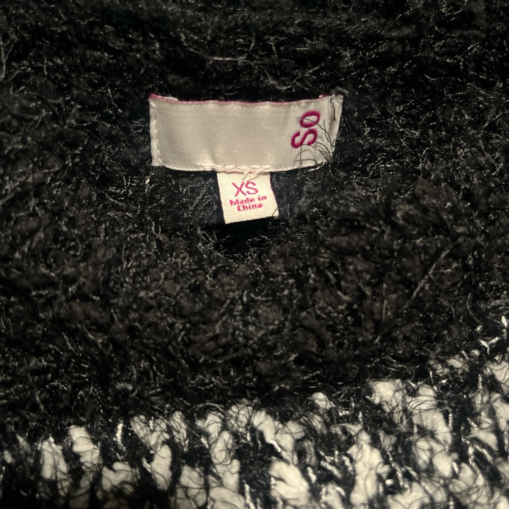SO Black and White Crew Neck Sweater
